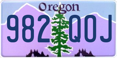 OR license plate 982QOJ