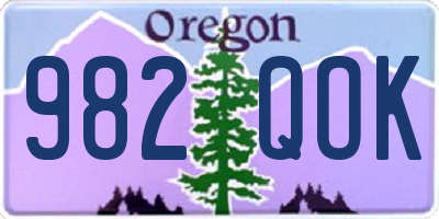 OR license plate 982QOK