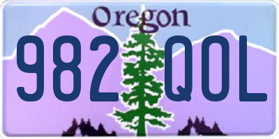 OR license plate 982QOL