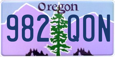 OR license plate 982QON