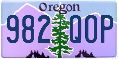 OR license plate 982QOP