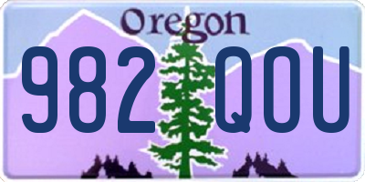 OR license plate 982QOU