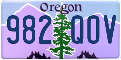 OR license plate 982QOV