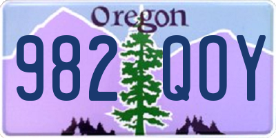 OR license plate 982QOY