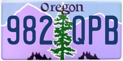 OR license plate 982QPB