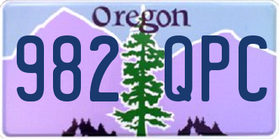 OR license plate 982QPC