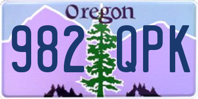 OR license plate 982QPK