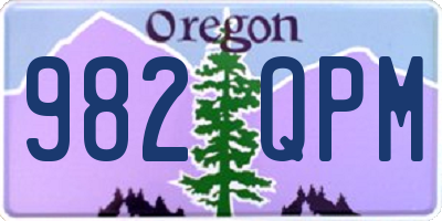 OR license plate 982QPM