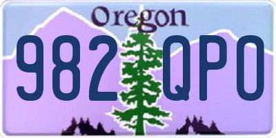 OR license plate 982QPO