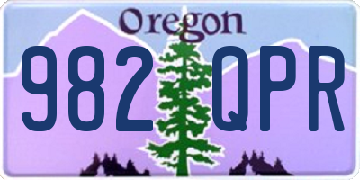 OR license plate 982QPR