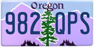 OR license plate 982QPS