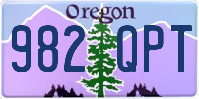 OR license plate 982QPT