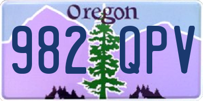 OR license plate 982QPV