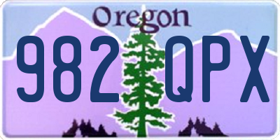 OR license plate 982QPX