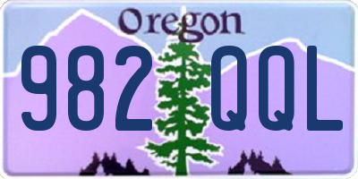 OR license plate 982QQL