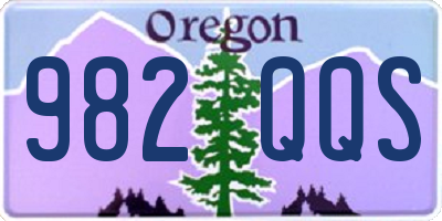 OR license plate 982QQS