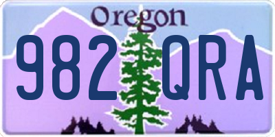 OR license plate 982QRA