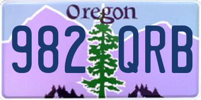 OR license plate 982QRB