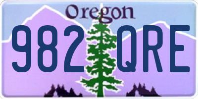 OR license plate 982QRE