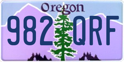 OR license plate 982QRF
