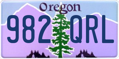 OR license plate 982QRL