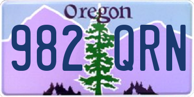 OR license plate 982QRN