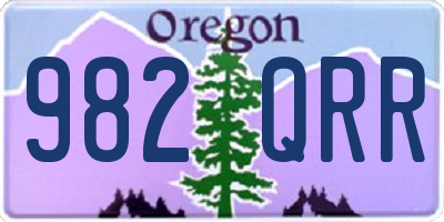 OR license plate 982QRR