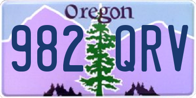 OR license plate 982QRV