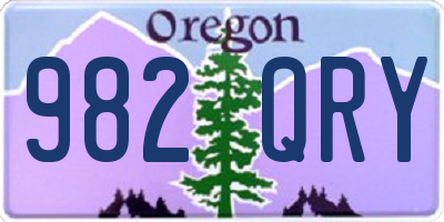 OR license plate 982QRY