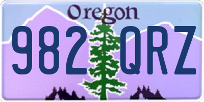 OR license plate 982QRZ