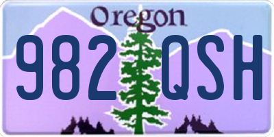 OR license plate 982QSH
