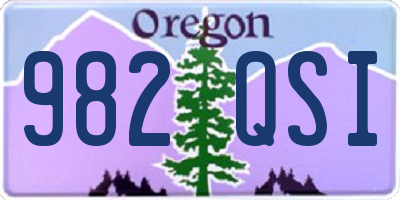 OR license plate 982QSI