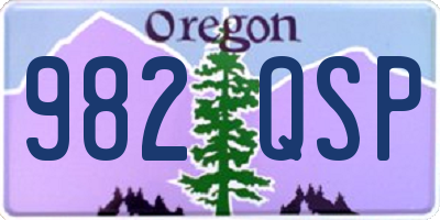 OR license plate 982QSP
