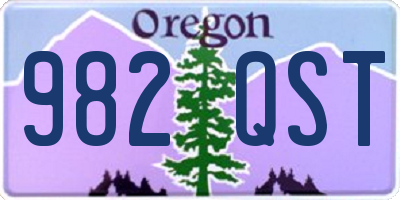 OR license plate 982QST