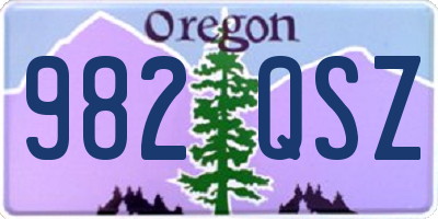 OR license plate 982QSZ
