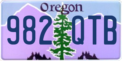 OR license plate 982QTB