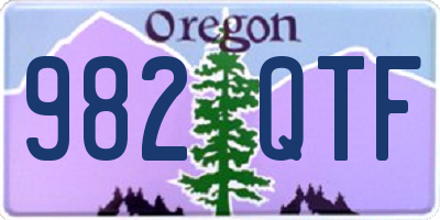 OR license plate 982QTF