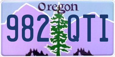 OR license plate 982QTI