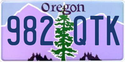 OR license plate 982QTK