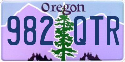 OR license plate 982QTR
