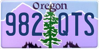 OR license plate 982QTS