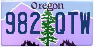 OR license plate 982QTW