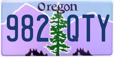 OR license plate 982QTY