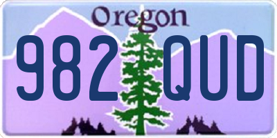 OR license plate 982QUD