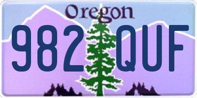 OR license plate 982QUF