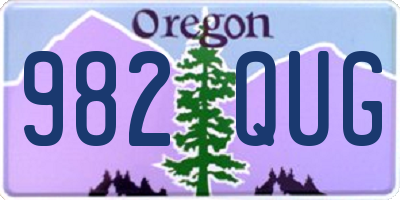 OR license plate 982QUG
