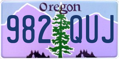 OR license plate 982QUJ
