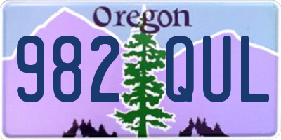 OR license plate 982QUL