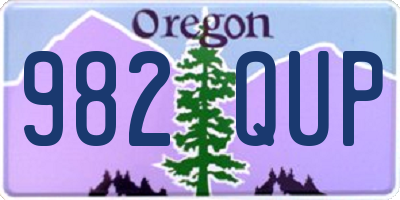 OR license plate 982QUP