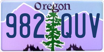 OR license plate 982QUV